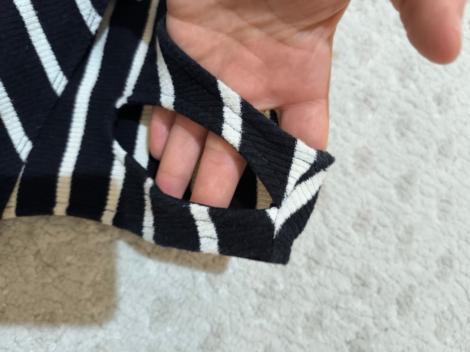 Zebra Desenli Siyah Triko Kadın Monokini - Görsel 3