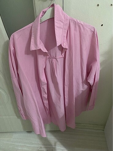 pembe oversize gömlek