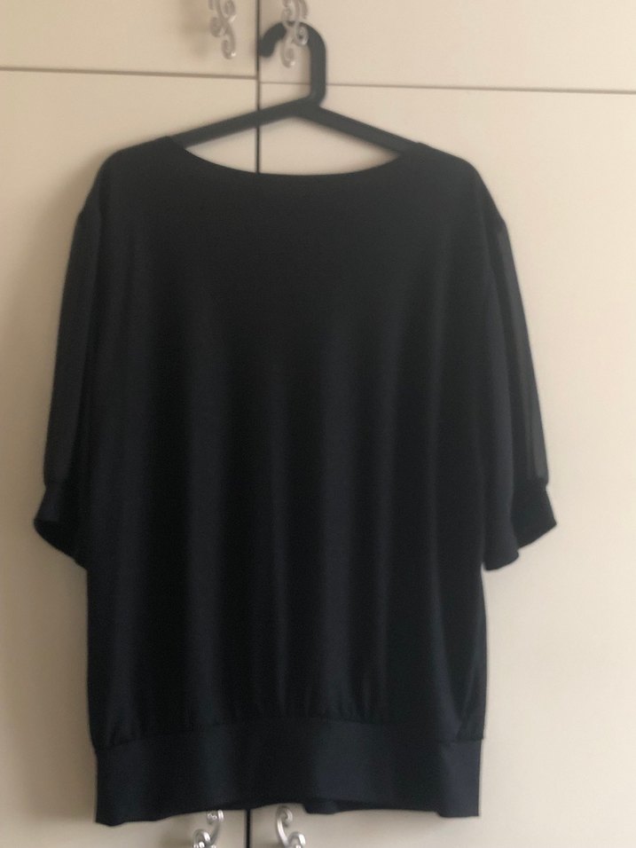 SABRA
Siyah Kadın Midi Bluz, Kısa Kollu, Salaş - Görsel 5