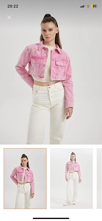 Pembe kot ceket