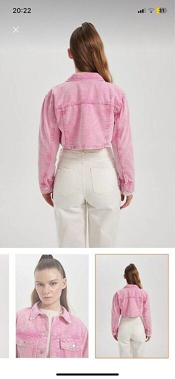 Defacto Pembe kot ceket