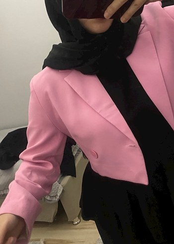 l Beden pembe Renk Pembe Blazer Ceket