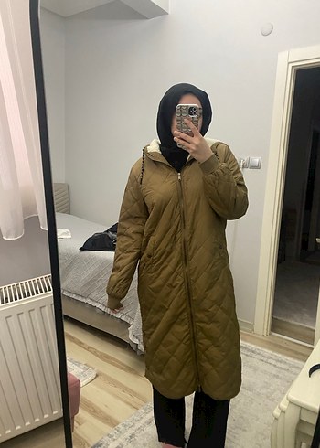 m Beden Kadın Kahverengi Midi Kışlık Mont