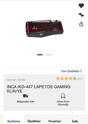 İnca Kablolu Oyuncu Klavyesi - Görsel 7