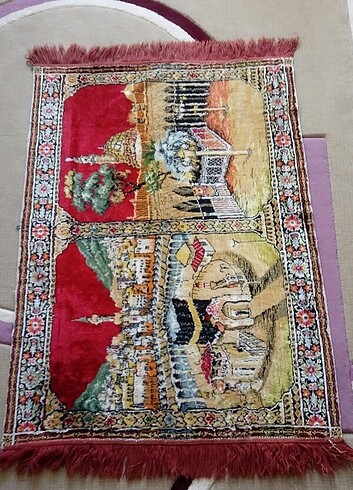 Antika duvar halısı Kabe resimli