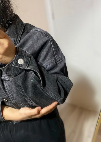 Mudo Mudo Gri Düğmeli Kadın Denim Ceket
