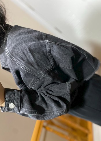 m Beden gri Renk Mudo Gri Düğmeli Kadın Denim Ceket