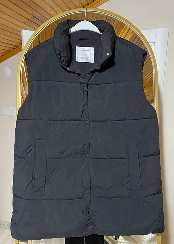 Bershka Düğmeli Siyah Kadın Yelek