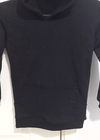 Siyah Kapüşonlu  Sweatshirt - Görsel 3