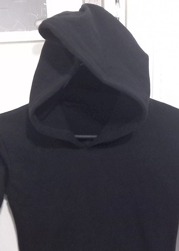 Siyah Kapüşonlu  Sweatshirt - Görsel 2