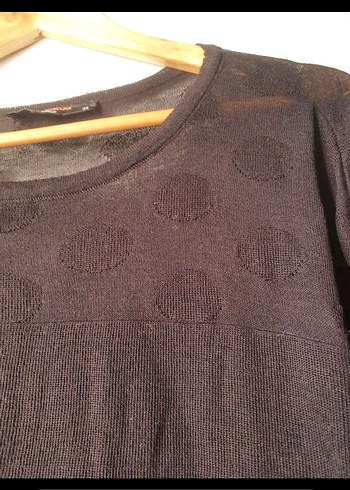 siyah Örgü Triko Kadın Kazak - Görsel 2