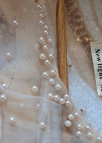 İşlemeli Straplez Uzun Abiye Elbise - Görsel 7