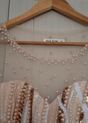 İşlemeli Straplez Uzun Abiye Elbise - Görsel 3