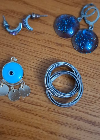 Renkli Boncuklu Bohem küpe yüzük  bileklik kolye ucu - Görsel 8