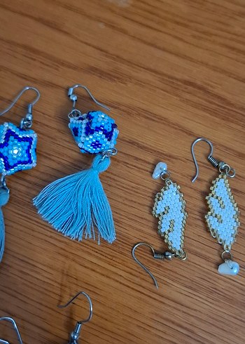 Renkli Boncuklu Bohem küpe yüzük  bileklik kolye ucu - Görsel 2