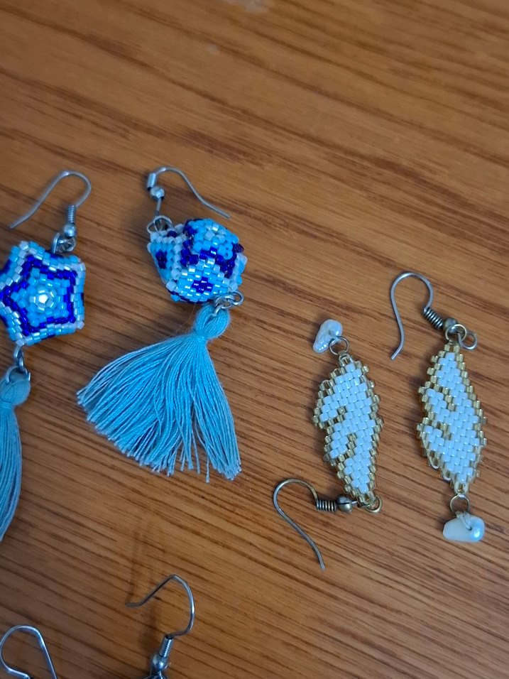 Renkli Boncuklu Bohem küpe yüzük  bileklik kolye ucu - Görsel 2