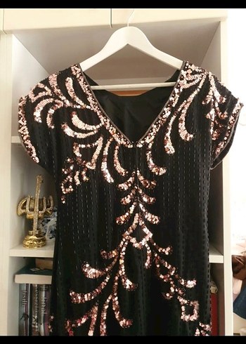 Pembe el işciliği İşlemeli Elbise tamamen pul ve bonvuk işleme - Görsel 4