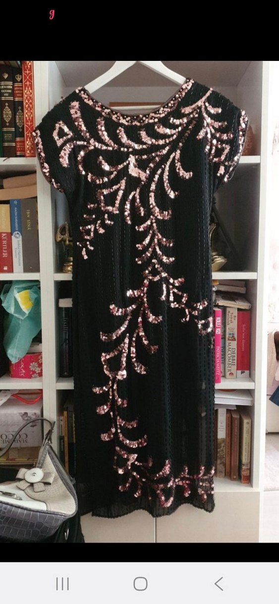 Pembe el işciliği İşlemeli Elbise tamamen pul ve bonvuk işleme - Görsel 2