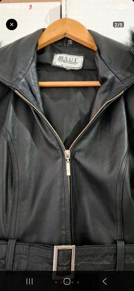 kapişonlu özel dikim deri mont - Görsel 2