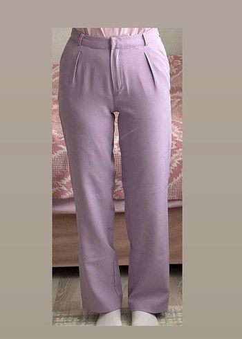 Mor Pilili Kadın Kumaş Pantolon - Görsel 2