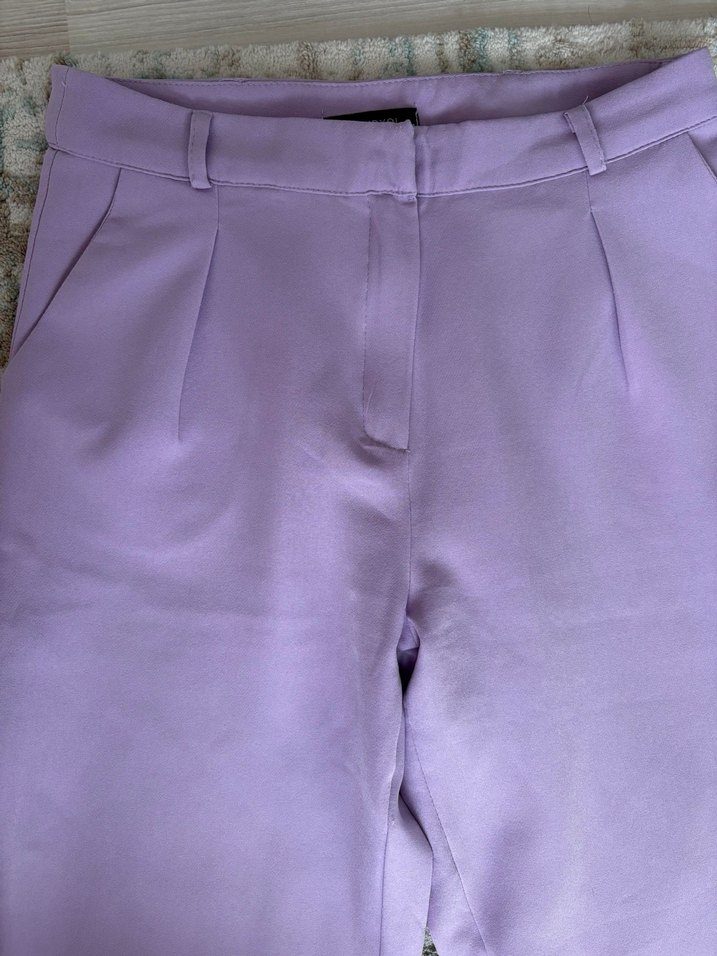 Mor Pilili Kadın Kumaş Pantolon - Görsel 3