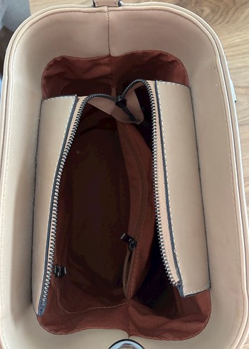 Bej Deri Modern Klasik Kadın Çanta - Görsel 3