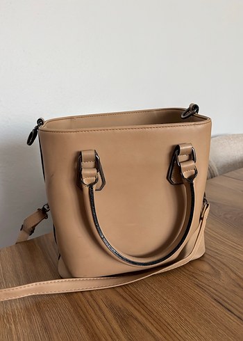 Bej Deri Modern Klasik Kadın Çanta - Görsel 4
