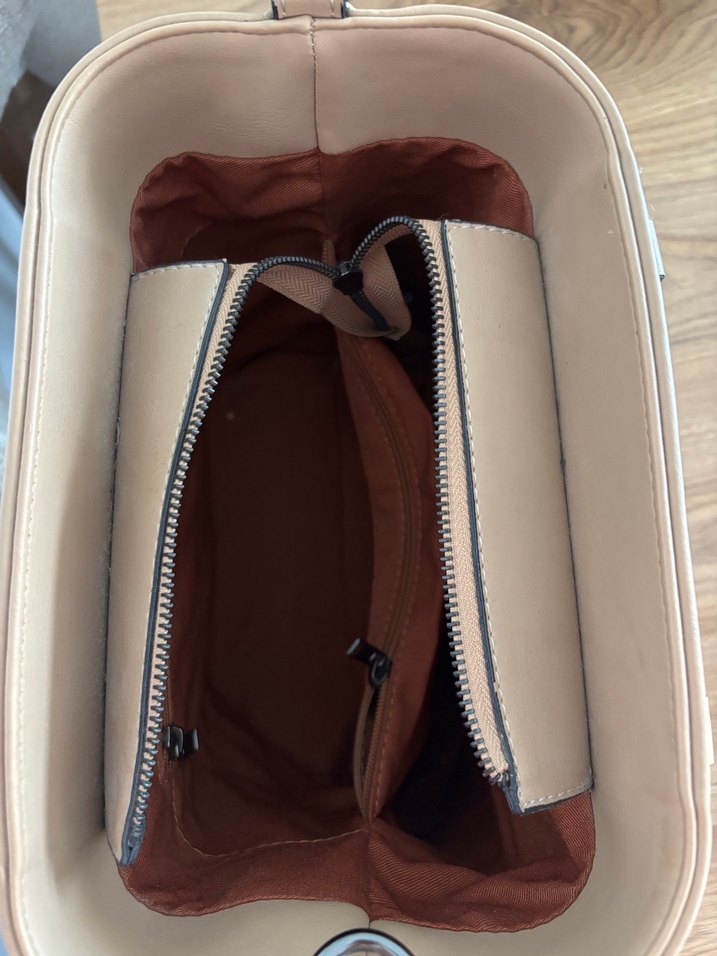 Bej Deri Modern Klasik Kadın Çanta - Görsel 3