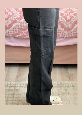 Gri Salaş Midi Kadın Kot Pantolon - Görsel 2