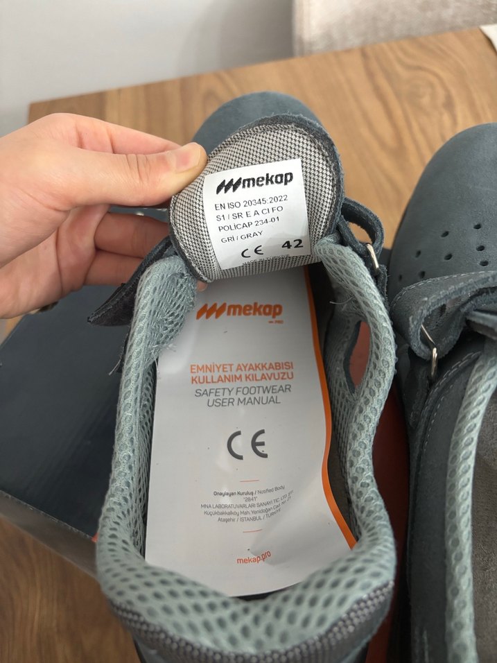 Gri Süet Erkek Sandalet Velcro Kayışlı - Görsel 4