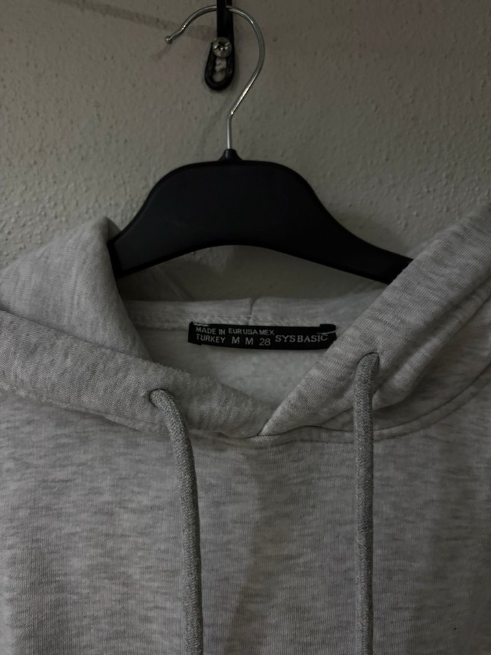 Gri Kapüşonlu Kadın Sweatshirt - Görsel 2