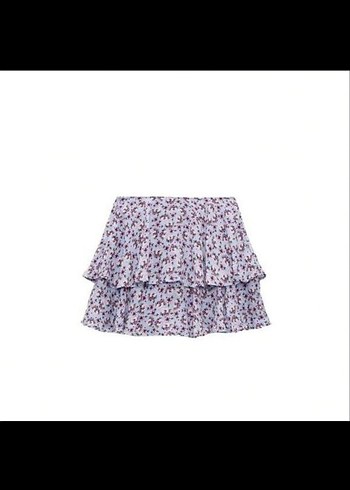 Zara Zara Fırfırlı Mor Mini Etek