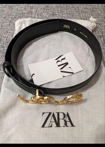 Zara Zara kadın Siyah Deri Kemer Altın Tokalı