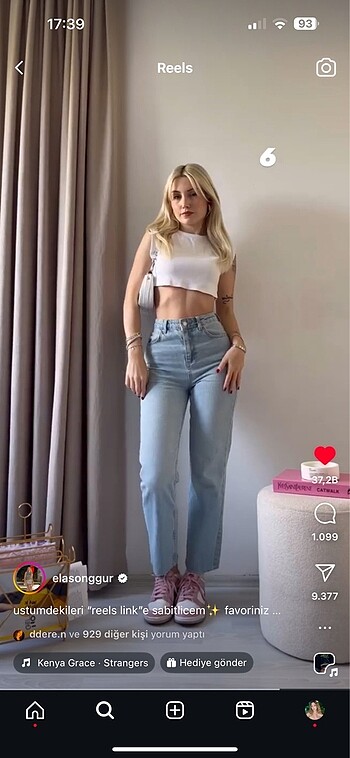34 Beden mavi Renk Trendyolmilla açık mavi jeans