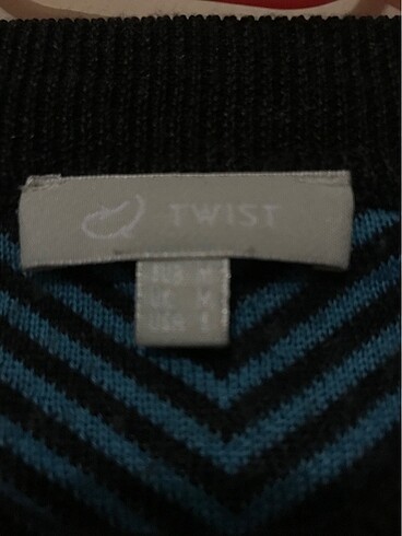 m Beden Twist mavi siyah kazak