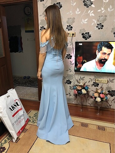 m Beden mavi Renk Abiye