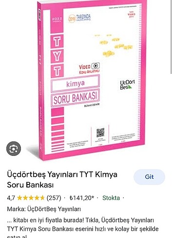 Üç dört beş yayınları tyt kimya soru Bankası çıktısı 