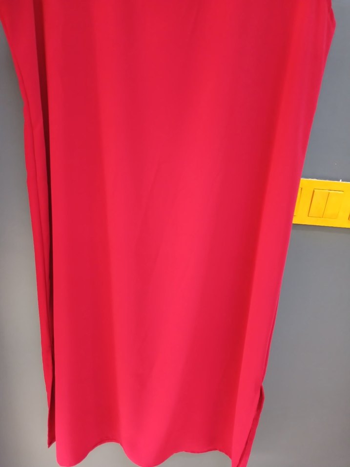 Kolsuz Kırmızı Uzun Elbise - Görsel 3