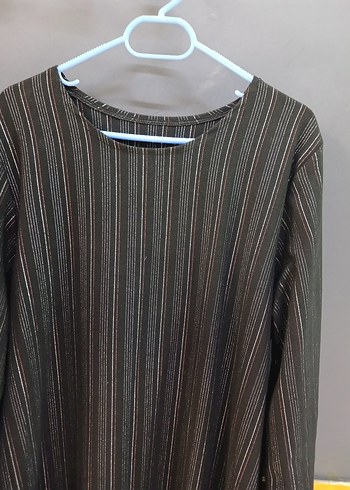 siyah  Çizgili  Uzun Kadın tunik - Görsel 2