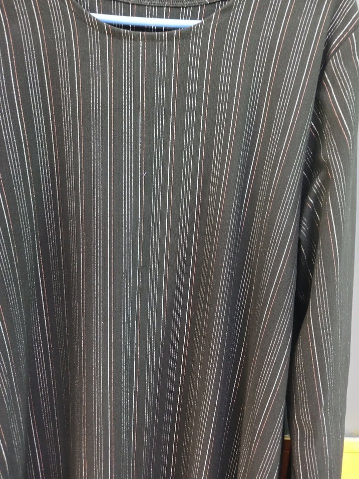 siyah  Çizgili  Uzun Kadın tunik - Görsel 5