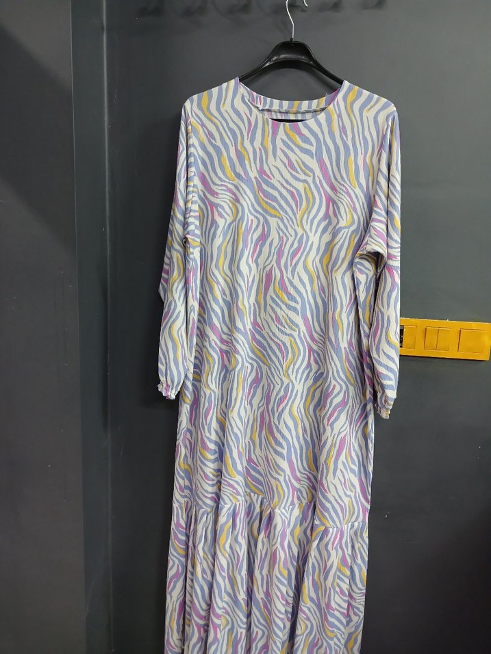 Kadın Çok Renkli Uzun  Elbise - Görsel 2