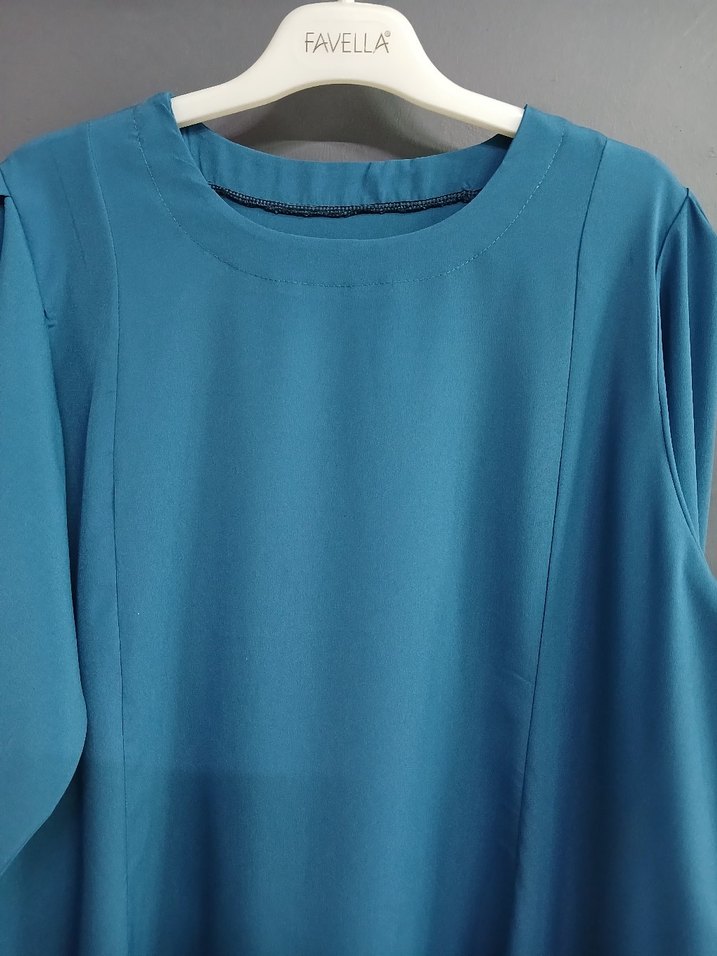 Mavi Kadın Uzun Salaş Elbise - Görsel 2