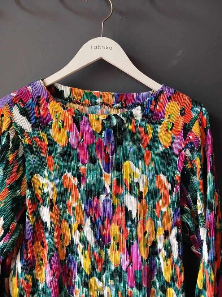 Renkli Piliseli Uzun Kadın Elbise - Görsel 2