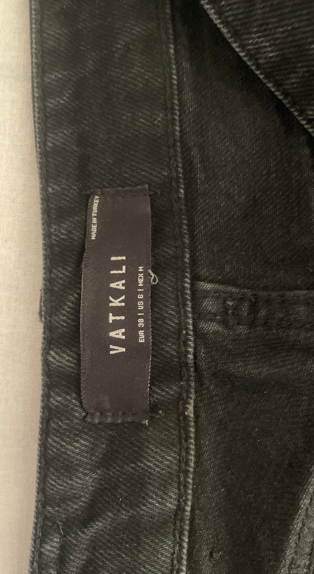 Gri Siyah Renk Bloklu Kadın Denim Pantolon - Görsel 2