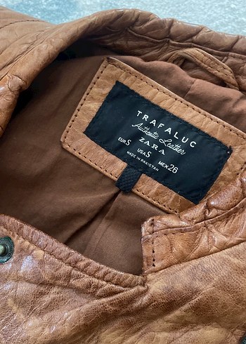 Kahverengi Deri Biker Ceket - Görsel 6