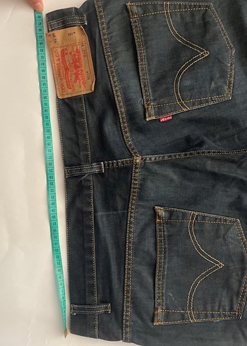 501 Lewis Erkek Koyu Lacivert Bol Kesim Kot Pantolon - Görsel 4