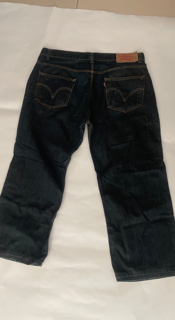 501 Lewis Erkek Koyu Lacivert Bol Kesim Kot Pantolon - Görsel 3