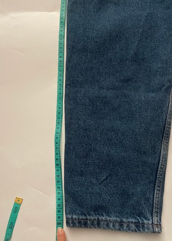 Kadın Koyu Lacivert Bol Kesim Kadın Kot Pantolon - Görsel 3