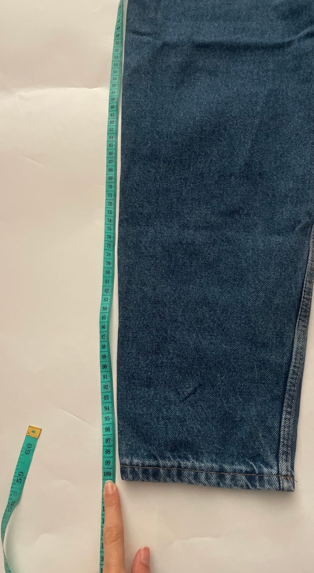 Kadın Koyu Lacivert Bol Kesim Kadın Kot Pantolon - Görsel 3