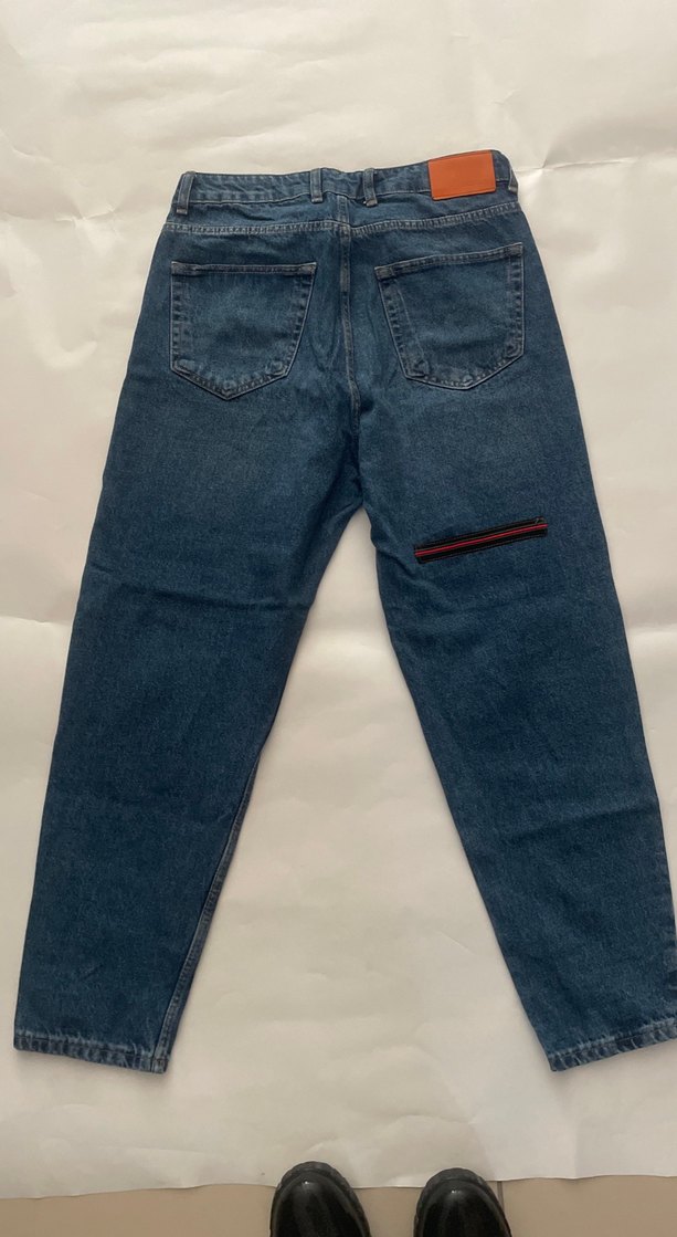 Kadın Koyu Lacivert Bol Kesim Kadın Kot Pantolon - Görsel 2